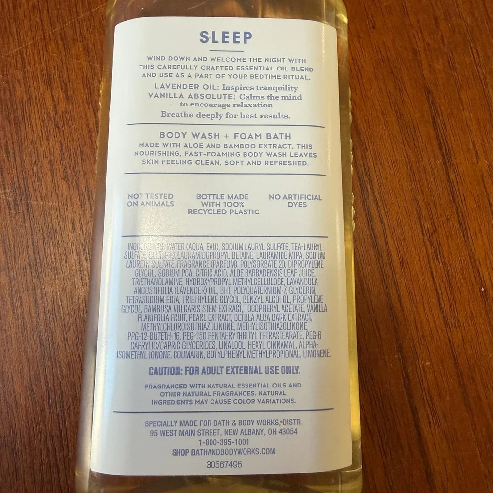 Bath & Body Works Aromatherapy Sleep Lavender Vanilla Body Wash Foam Bath 10oz